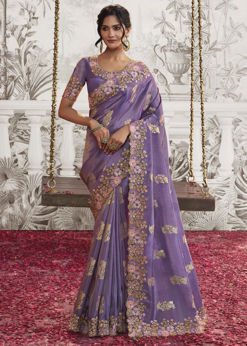 Maheshwari saree - Amethyst Allure