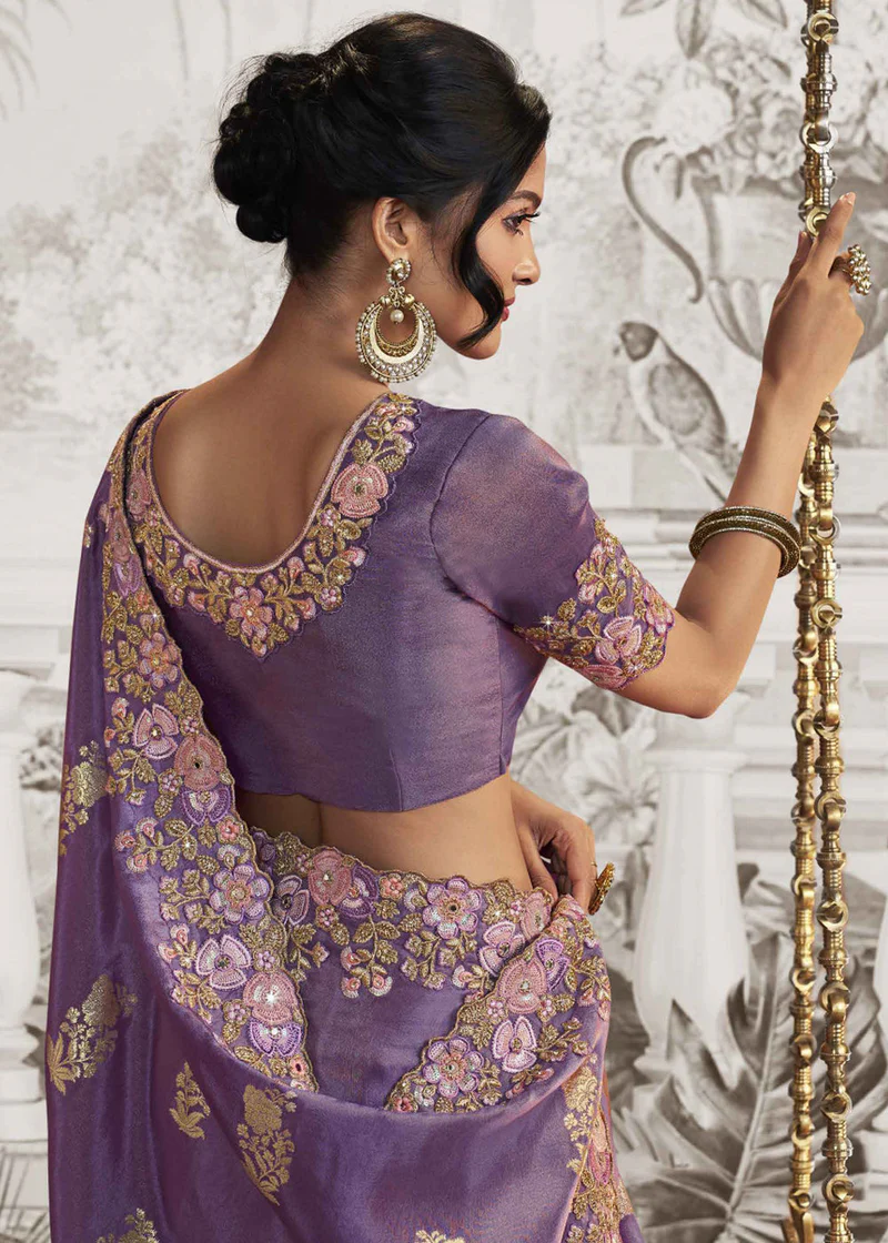Maheshwari saree - Amethyst Allure - Image 3