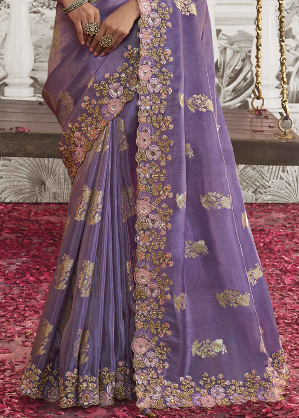 Maheshwari saree - Amethyst Allure - Image 2